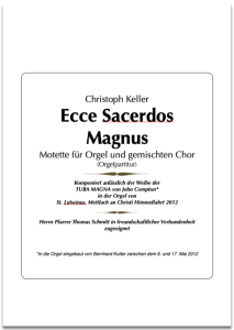 Christoph Keller Ecce Sacerdos Magnus
